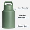 imageHydroJug Sport  Stainless Steel Tumbler with Straw Vacuum Insulated 64oz Leakproof Water Bottle Ergonomic Design Reusable Dishwasher Safe Rubber Base Durable for Gym or Outdoors Pink SandBlack