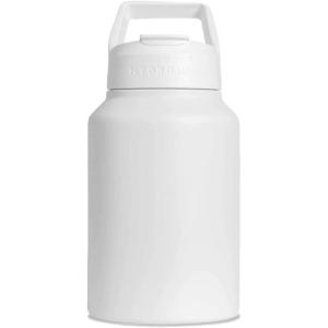 imageHydroJug Sport  Stainless Steel Tumbler with Straw Vacuum Insulated 64oz Leakproof Water Bottle Ergonomic Design Reusable Dishwasher Safe Rubber Base Durable for Gym or Outdoors Pink SandWhite