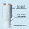 imageHydroJug Traveler  32 oz Water Bottle with Handle ampamp Flip Straw  Fits in Cup Holder Leak Resistant TumblerReusable Insulated Stainless Steel ampamp Rubber Base  Gifts for Women ampamp Men RiptideCape Cod