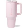 imageHydroJug Traveler  32 oz Water Bottle with Handle ampamp Flip Straw  Fits in Cup Holder Leak Resistant TumblerReusable Insulated Stainless Steel ampamp Rubber Base  Gifts for Women ampamp Men RiptidePink Sand