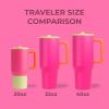 imageHydroJug Traveler  32 oz Water Bottle with Handle ampamp Flip Straw  Fits in Cup Holder Leak Resistant TumblerReusable Insulated Stainless Steel ampamp Rubber Base  Gifts for Women ampamp Men RiptideOrchid