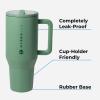 imageHydroJug Traveler  32 oz Water Bottle with Handle ampamp Flip Straw  Fits in Cup Holder Leak Resistant TumblerReusable Insulated Stainless Steel ampamp Rubber Base  Gifts for Women ampamp Men RiptideSalmon