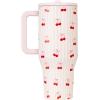 imageHydroJug Traveler  32 oz Water Bottle with Handle ampamp Flip Straw  Fits in Cup Holder Leak Resistant TumblerReusable Insulated Stainless Steel ampamp Rubber Base  Gifts for Women ampamp Men RiptideSweet Cherry