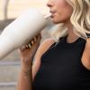 imageHydroJug Traveler  32 oz Water Bottle with Handle ampamp Flip Straw  Fits in Cup Holder Leak Resistant TumblerReusable Insulated Stainless Steel ampamp Rubber Base  Gifts for Women ampamp Men RiptideSalmon