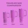 imageHydroJug Traveler  32 oz Water Bottle with Handle ampamp Flip Straw  Fits in Cup Holder Leak Resistant TumblerReusable Insulated Stainless Steel ampamp Rubber Base  Gifts for Women ampamp Men RiptidePulse