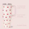 imageHydroJug Traveler  32 oz Water Bottle with Handle ampamp Flip Straw  Fits in Cup Holder Leak Resistant TumblerReusable Insulated Stainless Steel ampamp Rubber Base  Gifts for Women ampamp Men RiptideSweet Cherry