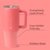 imageHydroJug Traveler  32 oz Water Bottle with Handle ampamp Flip Straw  Fits in Cup Holder Leak Resistant TumblerReusable Insulated Stainless Steel ampamp Rubber Base  Gifts for Women ampamp Men RiptideSalmon