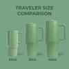 imageHydroJug Traveler  32 oz Water Bottle with Handle ampamp Flip Straw  Fits in Cup Holder Leak Resistant TumblerReusable Insulated Stainless Steel ampamp Rubber Base  Gifts for Women ampamp Men RiptideSage