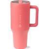 imageHydroJug Traveler  32 oz Water Bottle with Handle ampamp Flip Straw  Fits in Cup Holder Leak Resistant TumblerReusable Insulated Stainless Steel ampamp Rubber Base  Gifts for Women ampamp Men RiptideSalmon