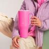 imageHydroJug Traveler  32 oz Water Bottle with Handle ampamp Flip Straw  Fits in Cup Holder Leak Resistant TumblerReusable Insulated Stainless Steel ampamp Rubber Base  Gifts for Women ampamp Men RiptidePink Sugar
