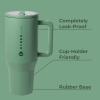 imageHydroJug Traveler  32 oz Water Bottle with Handle ampamp Flip Straw  Fits in Cup Holder Leak Resistant TumblerReusable Insulated Stainless Steel ampamp Rubber Base  Gifts for Women ampamp Men RiptideSage