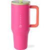 imageHydroJug Traveler  32 oz Water Bottle with Handle ampamp Flip Straw  Fits in Cup Holder Leak Resistant TumblerReusable Insulated Stainless Steel ampamp Rubber Base  Gifts for Women ampamp Men RiptideOrchid