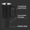 imageHydroJug Traveler  32 oz Water Bottle with Handle ampamp Flip Straw  Fits in Cup Holder Leak Resistant TumblerReusable Insulated Stainless Steel ampamp Rubber Base  Gifts for Women ampamp Men RiptideBlack