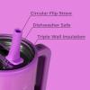 imageHydroJug Traveler  32 oz Water Bottle with Handle ampamp Flip Straw  Fits in Cup Holder Leak Resistant TumblerReusable Insulated Stainless Steel ampamp Rubber Base  Gifts for Women ampamp Men RiptidePulse