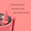 imageHydroJug Traveler  32 oz Water Bottle with Handle ampamp Flip Straw  Fits in Cup Holder Leak Resistant TumblerReusable Insulated Stainless Steel ampamp Rubber Base  Gifts for Women ampamp Men RiptideSalmon