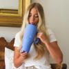 imageHydroJug Traveler  32 oz Water Bottle with Handle ampamp Flip Straw  Fits in Cup Holder Leak Resistant TumblerReusable Insulated Stainless Steel ampamp Rubber Base  Gifts for Women ampamp Men RiptideLight Blue