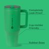 imageHydroJug Traveler  32 oz Water Bottle with Handle ampamp Flip Straw  Fits in Cup Holder Leak Resistant TumblerReusable Insulated Stainless Steel ampamp Rubber Base  Gifts for Women ampamp Men RiptideClover