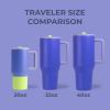 imageHydroJug Traveler  32 oz Water Bottle with Handle ampamp Flip Straw  Fits in Cup Holder Leak Resistant TumblerReusable Insulated Stainless Steel ampamp Rubber Base  Gifts for Women ampamp Men RiptideLime Rickey