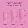 imageHydroJug Traveler  32 oz Water Bottle with Handle ampamp Flip Straw  Fits in Cup Holder Leak Resistant TumblerReusable Insulated Stainless Steel ampamp Rubber Base  Gifts for Women ampamp Men RiptideTaffy