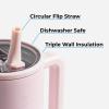 imageHydroJug Traveler  32 oz Water Bottle with Handle ampamp Flip Straw  Fits in Cup Holder Leak Resistant TumblerReusable Insulated Stainless Steel ampamp Rubber Base  Gifts for Women ampamp Men RiptideSalmon