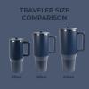 imageHydroJug Traveler  32 oz Water Bottle with Handle ampamp Flip Straw  Fits in Cup Holder Leak Resistant TumblerReusable Insulated Stainless Steel ampamp Rubber Base  Gifts for Women ampamp Men RiptideMidnight