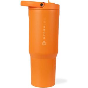 imageHydroJug Sport  Stainless Steel Tumbler with Straw Vacuum Insulated 20oz Leakproof Water Bottle Ergonomic Design Reusable Dishwasher Safe Rubber Base Durable for Gym or Outdoors BlackTangerine