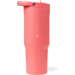 imageHydroJug Sport  Stainless Steel Tumbler with Straw Vacuum Insulated 32oz Leakproof Water Bottle Ergonomic Design Reusable Dishwasher Safe Rubber Base Durable for Gym or Outdoors BlackSalmon