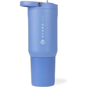 imageHydroJug Sport  Stainless Steel Tumbler with Straw Vacuum Insulated 32oz Leakproof Water Bottle Ergonomic Design Reusable Dishwasher Safe Rubber Base Durable for Gym or Outdoors BlackLight Blue