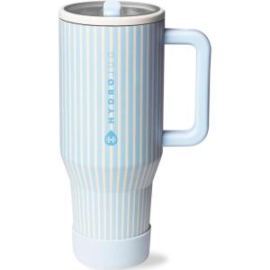 imageHydroJug Traveler  32 oz Water Bottle with Handle ampamp Flip Straw  Fits in Cup Holder Leak Resistant TumblerReusable Insulated Stainless Steel ampamp Rubber Base  Gifts for Women ampamp Men RiptideCape Cod
