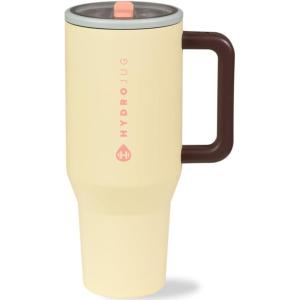 imageHydroJug Traveler  32 oz Water Bottle with Handle ampamp Flip Straw  Fits in Cup Holder Leak Resistant TumblerReusable Insulated Stainless Steel ampamp Rubber Base  Gifts for Women ampamp Men RiptideBelle
