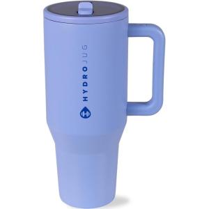 imageHydroJug Traveler  32 oz Water Bottle with Handle ampamp Flip Straw  Fits in Cup Holder Leak Resistant TumblerReusable Insulated Stainless Steel ampamp Rubber Base  Gifts for Women ampamp Men RiptidePeri
