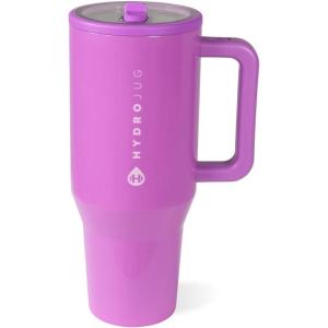 imageHydroJug Traveler  32 oz Water Bottle with Handle ampamp Flip Straw  Fits in Cup Holder Leak Resistant TumblerReusable Insulated Stainless Steel ampamp Rubber Base  Gifts for Women ampamp Men RiptidePulse