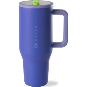 imageHydroJug Traveler  32 oz Water Bottle with Handle ampamp Flip Straw  Fits in Cup Holder Leak Resistant TumblerReusable Insulated Stainless Steel ampamp Rubber Base  Gifts for Women ampamp Men RiptideLime Rickey
