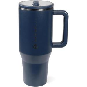 imageHydroJug Traveler  32 oz Water Bottle with Handle ampamp Flip Straw  Fits in Cup Holder Leak Resistant TumblerReusable Insulated Stainless Steel ampamp Rubber Base  Gifts for Women ampamp Men RiptideMidnight