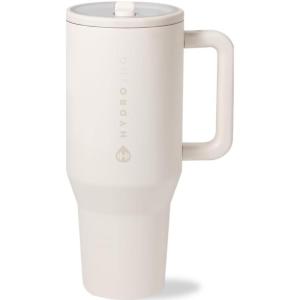 imageHydroJug Traveler  32 oz Water Bottle with Handle ampamp Flip Straw  Fits in Cup Holder Leak Resistant TumblerReusable Insulated Stainless Steel ampamp Rubber Base  Gifts for Women ampamp Men RiptideCream