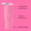 imageHydroJug Sport  Stainless Steel Tumbler with Straw Vacuum Insulated 32oz Leakproof Water Bottle Ergonomic Design Reusable Dishwasher Safe Rubber Base Durable for Gym or Outdoors Alumni RedPink Sugar