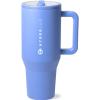imageHydroJug Traveler  40 oz Water Bottle with Handle ampamp Flip Straw  Fits in Cup Holder Leak Resistant TumblerReusable Insulated Stainless Steel ampamp Rubber Base  Gifts for Women ampamp Men Alumni RedLight Blue
