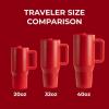 imageHydroJug Traveler  40 oz Water Bottle with Handle ampamp Flip Straw  Fits in Cup Holder Leak Resistant TumblerReusable Insulated Stainless Steel ampamp Rubber Base  Gifts for Women ampamp Men Alumni RedAlumni Red