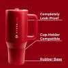 imageHydroJug Traveler  40 oz Water Bottle with Handle ampamp Flip Straw  Fits in Cup Holder Leak Resistant TumblerReusable Insulated Stainless Steel ampamp Rubber Base  Gifts for Women ampamp Men Alumni RedAlumni Red
