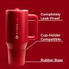 imageHydroJug Traveler  40 oz Water Bottle with Handle ampamp Flip Straw  Fits in Cup Holder Leak Resistant TumblerReusable Insulated Stainless Steel ampamp Rubber Base  Gifts for Women ampamp Men Alumni RedAlumni Red