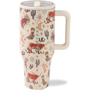 imageHydroJug Traveler  40 oz Water Bottle with Handle ampamp Flip Straw  Fits in Cup Holder Leak Resistant TumblerReusable Insulated Stainless Steel ampamp Rubber Base  Gifts for Women ampamp Men Alumni RedRodeo