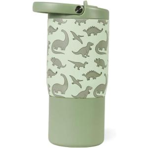 imageHydroJug Kids 14 oz Sport Water Bottle  Stainless Steel Insulated 100 Leakproof With Carry Handle BPAFree  KidFriendly Design  Durable ampamp Dishwasher Safe Daisy CheckersDinosaur