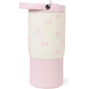 imageHydroJug Kids 14 oz Sport Water Bottle  Stainless Steel Insulated 100 Leakproof With Carry Handle BPAFree  KidFriendly Design  Durable ampamp Dishwasher Safe Daisy CheckersBows