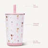 image:imageHydroJug Everyday Tumbler 14 oz CeramicLined Straw Cup FootballBallerina