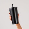 image:imageHydroJug Everyday Tumbler 14 oz CeramicLined Straw Cup FootballBlack