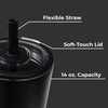 image:imageHydroJug Everyday Tumbler 14 oz CeramicLined Straw Cup FootballBlack