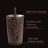 image:imageHydroJug Everyday Tumbler 14 oz CeramicLined Straw Cup FootballBrown Leopard