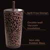 image:imageHydroJug Everyday Tumbler 14 oz CeramicLined Straw Cup FootballBrown Leopard