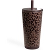 image:imageHydroJug Everyday Tumbler 14 oz CeramicLined Straw Cup FootballBrown Leopard