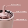 image:imageHydroJug Everyday Tumbler 14 oz CeramicLined Straw Cup FootballDusty Rose